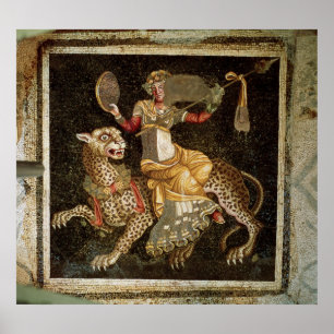 Poster Mosaïque de Dionysus montant une ANNONCE du