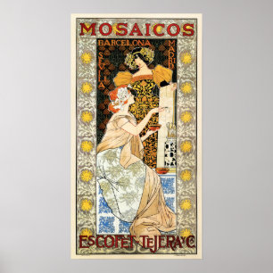 Poster Mosaïque de mosaïque de MOSAICOS Barcelone Espag