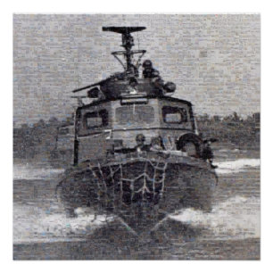 Poster Mosaïque de photo de bateau rapide