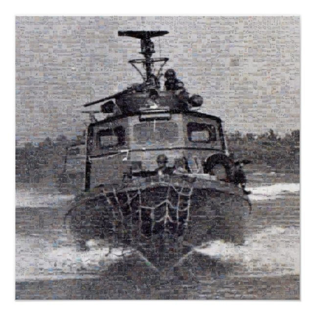 Poster Mosaïque de photo de bateau rapide (Devant)