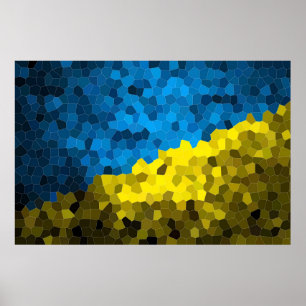 Poster Mosaïque du drapeau ukrainien