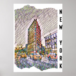 Poster Mosaïque esthétique de la ville de New York      