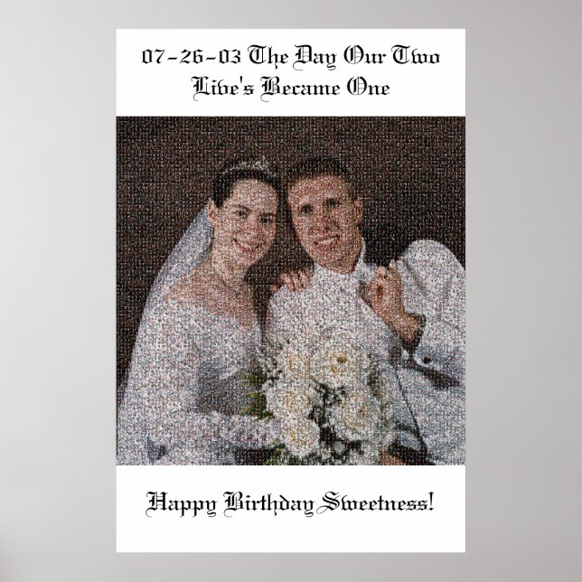 Poster Mosaïque mariage (Devant)