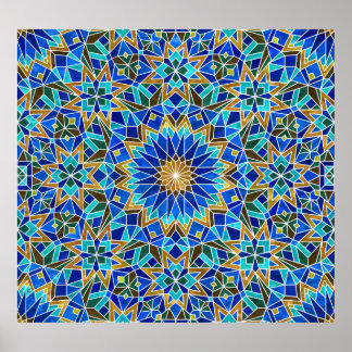Poster Mosaïque marocaine : Design arabe sans fil
