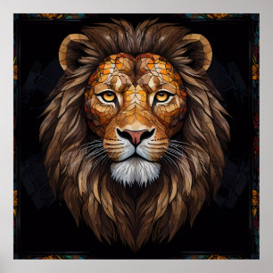 Poster Mosaïque Zebra Vibrant