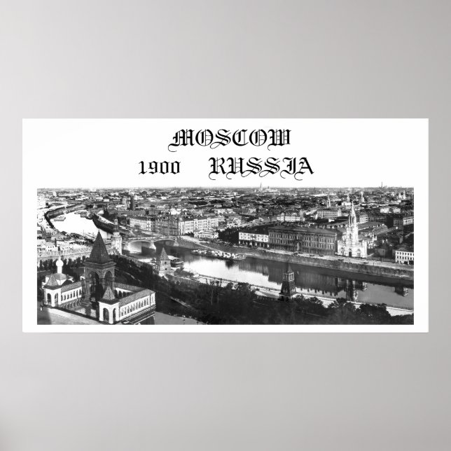 Poster Moscou, Russie, 1900 (Devant)