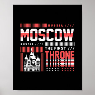 Poster Moscou Russie Monument Typographie Voyage