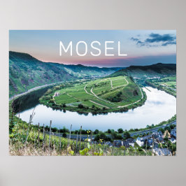 Poster Moselle Calmont Loop Brême Sunset River Souvenir