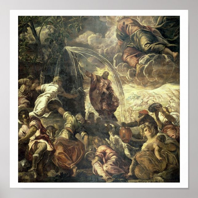 Poster Moses Striking Water from the Rock, 1575 (Devant)