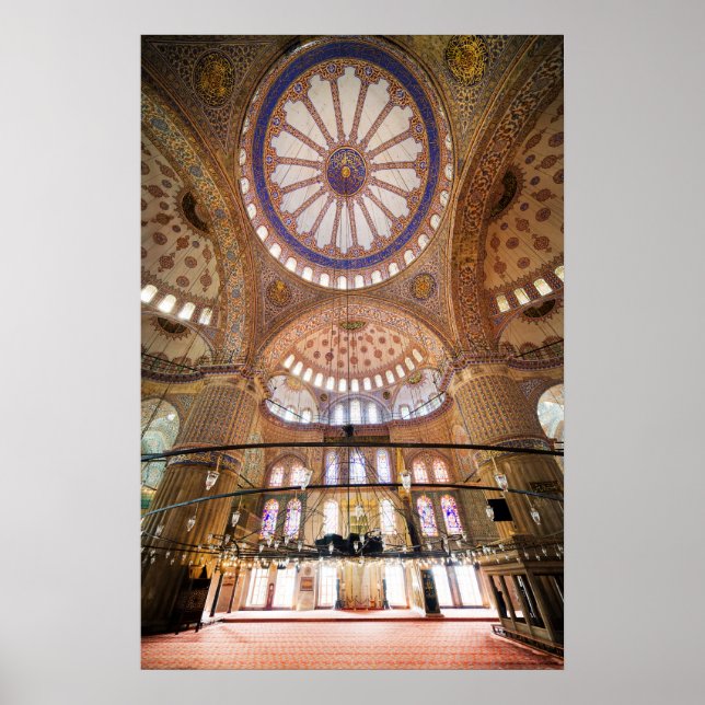 Poster Mosquée Bleue Architecture intérieure (Devant)