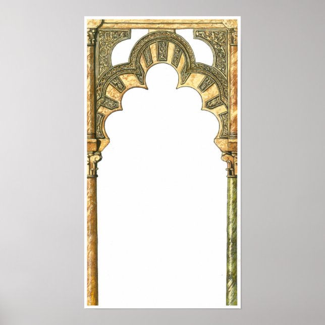 Poster Mosquée de Cordoue Espagne. Étalonner l'arc (Devant)