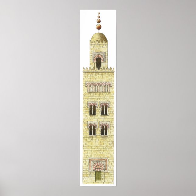 Poster Mosquée de Cordoue Espagne. minaret du Xe siècle. (Devant)