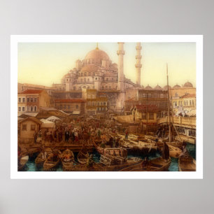 Poster Mosquée de Yeni Cami et bazar d'Eminönü -