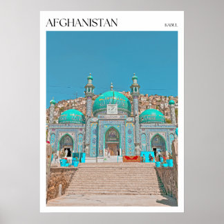Poster Mosquée du Temple Bleu Sakhi à Kaboul en Afghanist