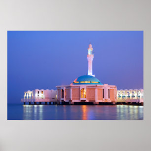 Poster Mosquée sur l'eau, Jeddah, grande toile de