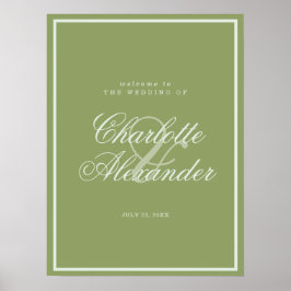 Poster Moss Green Estate Wedding Welcome Sign