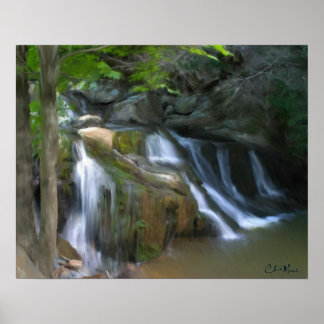 Poster Mossy Falls - Peinture