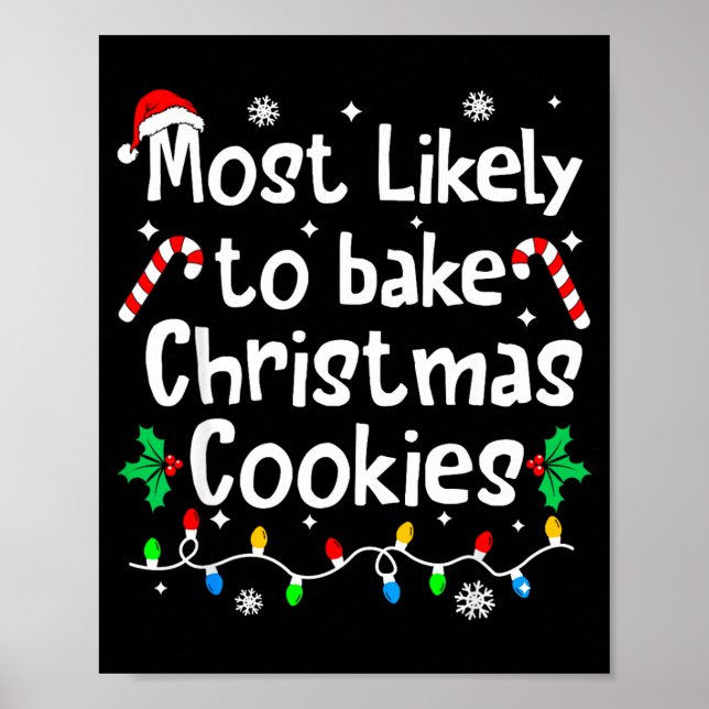 Poster Most Likely To Bake C-hristmas Cookies Baker Match (Devant)