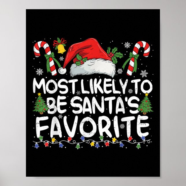 Poster Most Likely To Be Santa's Favorite Matching Christ (Devant)