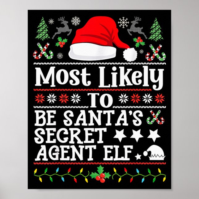Poster Most Likely To Be Santa's Secret Agent Elf - Chris (Devant)