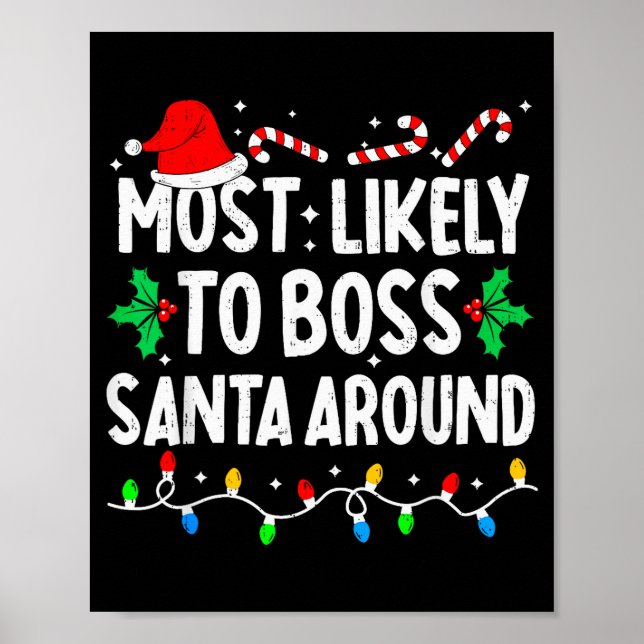 Poster Most Likely To Boss Santa Around Family Matching C (Devant)
