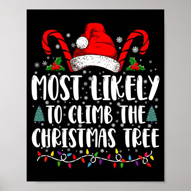 Poster Most Likely To Climb The Xmas Tree Christmas  (Devant)