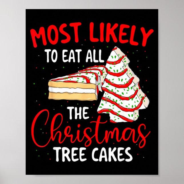 Poster Most Likely To Eat All The Christmas Tree Cakes -  (Devant)