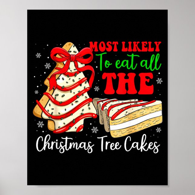 Poster Most Likely To Eat All The Christmas Tree Cakes Fu (Devant)