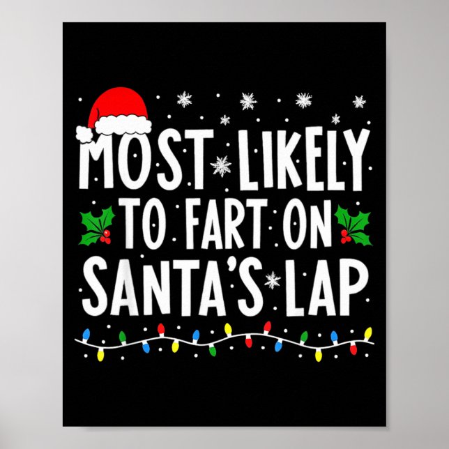 Poster Most Likely To Fart On Santa's Lap Family Matching (Devant)