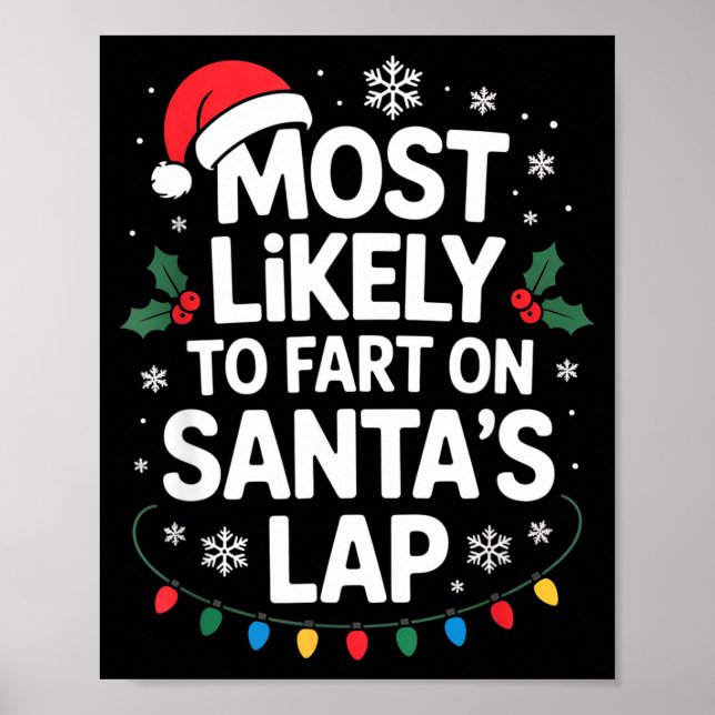 Poster Most Likely To Fart On Santa's Lap Family Matching (Devant)