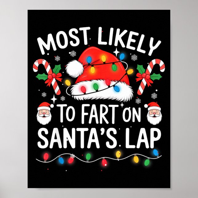 Poster Most Likely To Fart On Santa's Lap Matching Family (Devant)