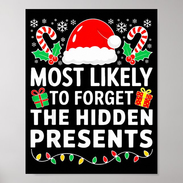 Poster Most Likely To Forget The Hidden Shirt Christmas  (Devant)