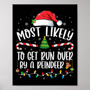 Poster Most Likely To Get Run Over By A Reindeer Christma