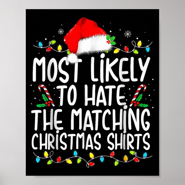 Poster Most Likely To Hate Matching Christmas  (Devant)