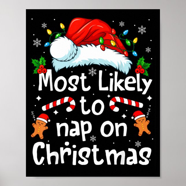 Poster Most Likely To Nap On Christmas Funny Family Match (Devant)