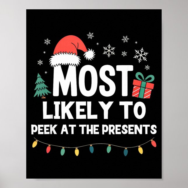Poster Most Likely To Peek At The Christmas Funny Xmas  (Devant)
