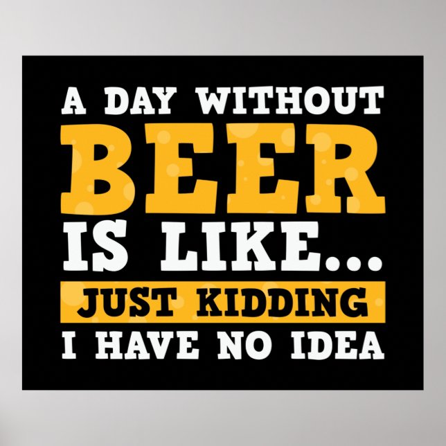 Poster mot à bière amusant art home bar mancave (Devant)