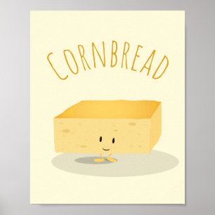 Poster Mot Carré convivial de Cornbread jaune