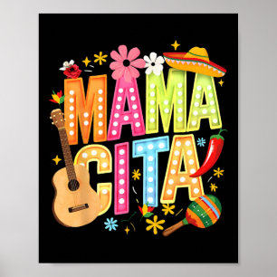 Poster Mot Cinque De Mayo Mamacita Mexicaine Mama Cita Fe