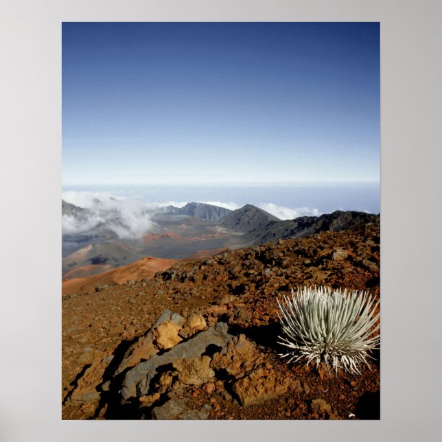 Poster Mot d'argent sur la ceinture de cratère Haleakala  (Devant)