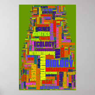 Poster Mot de biologie No 1 vert vibrant