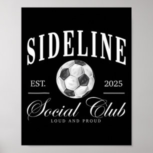 Poster Mot de club social de côté des femmes Footballeuse