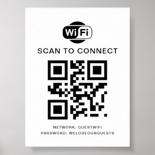 Poster Mot de passe Wifi Analyse du code QR pour se con