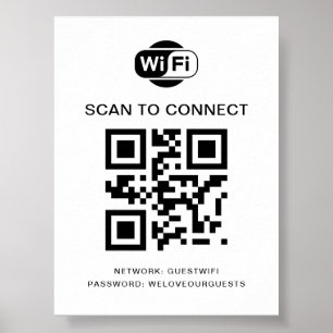Poster Mot de passe Wifi   Analyse du code QR pour se con
