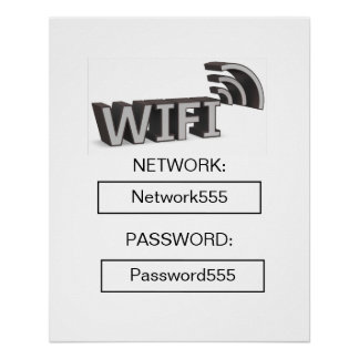 Poster Mot de passe Wifi Entreprise Morden