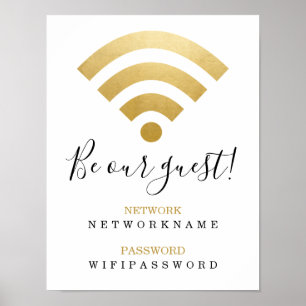 Poster Mot de passe Wifi et réseau personnalisé