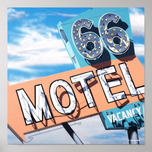Poster Motel 66 sur l'affiche historique de l'itinéraire