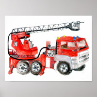 Moteur à incendie rouge, illustration de camion à 