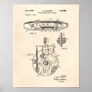 Poster Moteur à jet d'eau nucléaire 1959 Art Old Peper