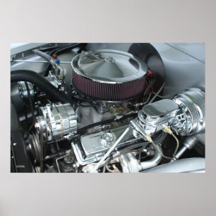 Poster Moteur Chrome